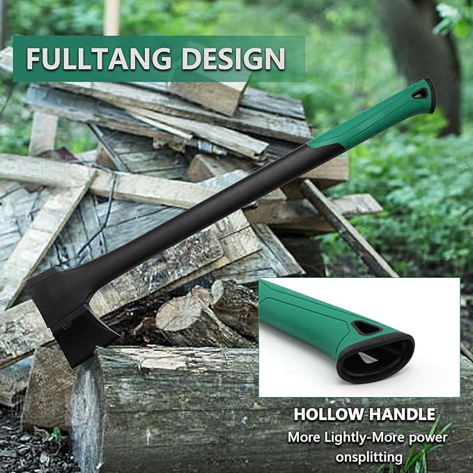 Camping Hatchet 31.8 InchSurvival Hatchet Tactical for Wood Chopping and KindlingHatchet Axewith V Grind Blade Lightweight Nylon Fiber Handlefor Outdoor Survival Gardening Hiking (L)