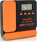 Solar Charge Controller 40A Charge Controllers 12/24V MPPT Solar Charge Controller with Adjustable LCD Timer Dual USB Max Input 100V for LiFePO4/AGM/GEL/FLD Batteries (Orange)