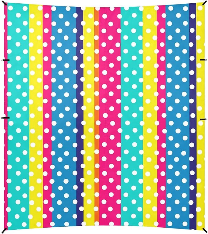 Beach Canopy with Windproof Ropes &amp Sandbags Beach Tent Sun Shade Sun Shelter for Camping Trips Fishing Backyard Fun or Picnics Stripes