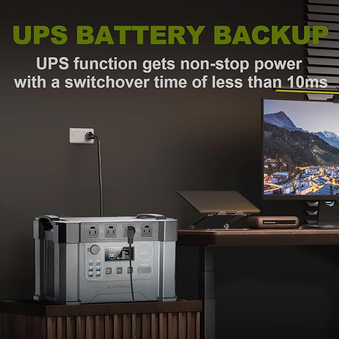 ALLPOWERS S2000 Pro Solar Generator with SE100 Panel Included 2400W MPPT Portable Power Station with Foldable Solar Panel 100W Solar Backup Power for Van House Outdoor Camping