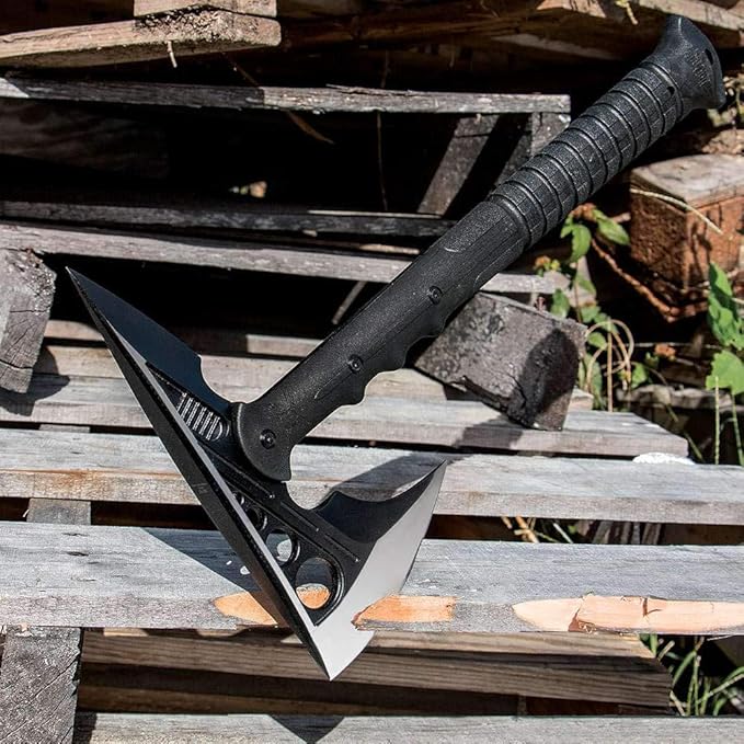 M48 Destroyer Tactical Tomahawk – Cast Stainless Steel Axe Head with Black Oxide Coating and Satin Finish Injection Molded Handle – Sturdy Reliable Tool to Tackle All Tasks - 16” Overall