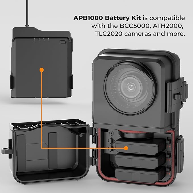 Brinno Rechargeable Camera Battery APB1000 - Extended Battery Kit for Time Lapse Cameras - Includes 1 MRB1000 Battery Pack External Power Adapter Hook and Loop Tape - Compatible with Solar Power Kit