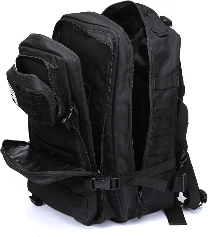 50L Sturdy Waterproof Fishing Hunting Bag Outdoor Military Tactical Sports Fitness Camping Hiking GYM Bag Backpacks (Black)