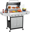 BESTFIRE 60000 BTU 4+1 Burner Propane Gas Grill - 647 sq. inches Stainless Steel Outdoor BBQ with Porcelain-Enameled Cast Iron Grates Side Burner &amp Storage Cabinet for Patio and Backyard Cooking