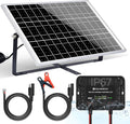 ECO-WORTHY 25W 12V Solar Battery Charger Trickle Maintainer 25W Waterproof Solar Panel Kit + Adjustable Mount Bracket + Upgrade Controllerfor 12V Batteries Cars RV Boat Motorcycle Marine