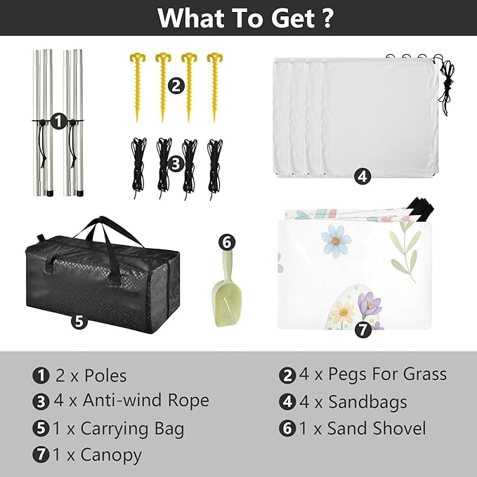 xigua Easter Egg Beach Tent Sun Shelter with Carrying Bag - Silver Coated Oxford Fabric Beach Canopy for Beach Camping Fishing - Includes Windproof Ropes Sandbags &amp Stakes