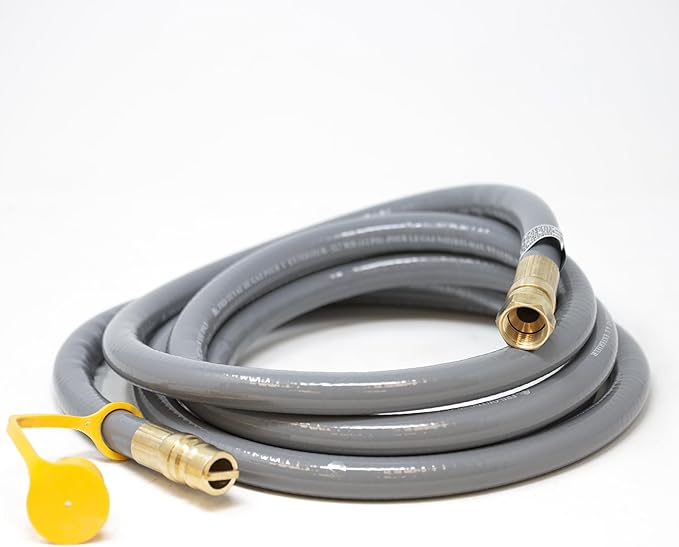 FIRMAN 1805 Natural Gas 10' Hose with Storage Strap Quick Connect Heavy Duty Flexible Weather Resistant Extension Hose for Tri-Fuel Generators BBQ Grills and Outdoor Appliances