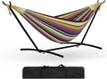 Double Hammock with Space Saving Steel Stand Carrying Case 450 Lb Capacity Hammock with Stand for Outside