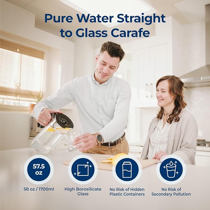 Bluevua RO100ROPOT Countertop Reverse Osmosis Water Filter System Portable RO Filtration with Remineralization No Installation WQA Certified - ROPOT-UV 6-Stage RO