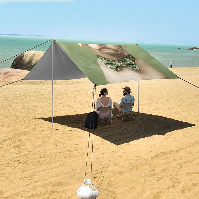 ALAZA St. Patrick's Day Labradorwearing Headband Clover Leaves Green Beach Tent Sun Shelter Portable Canopy Sunshade for Outdoor Camping Picnics Backyard Fun 10x9 ft