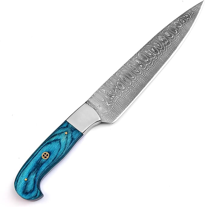 101-1 Stainless Steel Damascus Kitchen Knife Hand Forged Butcher Chef Knife 8 Sharp Blade Knife for Home Camping BBQ Gift for Men 101-1 (1)