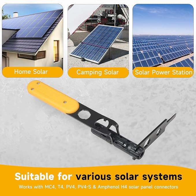 Universal MC4 Disconnect Tool Metal MC4 Tool with 6-in-1 Wrench Efficient Solar Connector Tool for Assembly and Disassembly PV Connectors