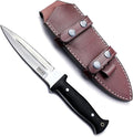 GCS Handmade Hunting Knife Full Tang Black Micarta Handle D2 Steel with Cowhide Right and Left Leather Sheath for Hunting Camping Bushcraft and EDC (GCS-234)