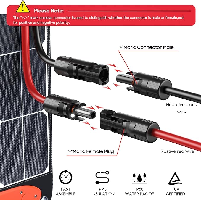 16FT Solar to XT60i Charging Cable Extension Cable Solar Connector to XT60i Adapter for RC Battery Drones Solar Generator EcoFlow River Delta Plus Pro Max Anker SOLIX 767 Portable Power Station