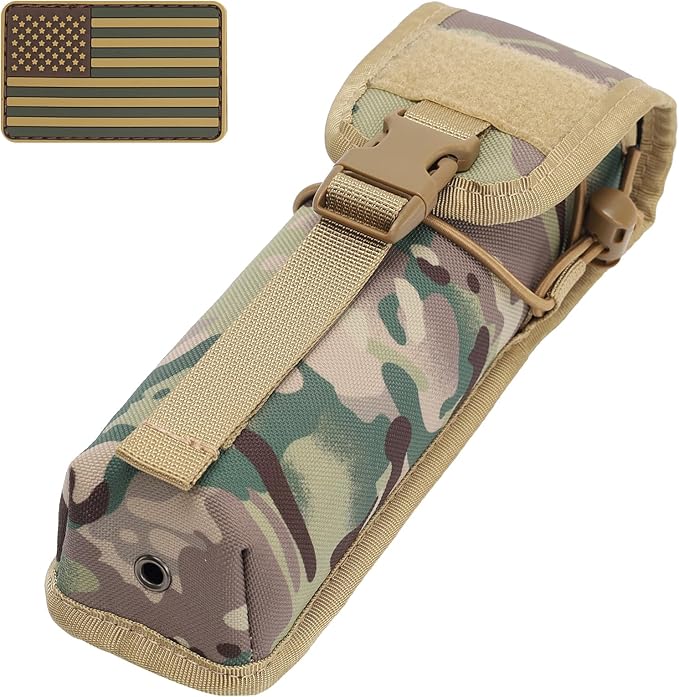 Molle Suppressor PouchStorable Suppressor/Flashlight/BatonContains Flag Patchfor Vest/Belt/Backpack/Molle Pouch/Plate Carrier and Other Tactical Gear