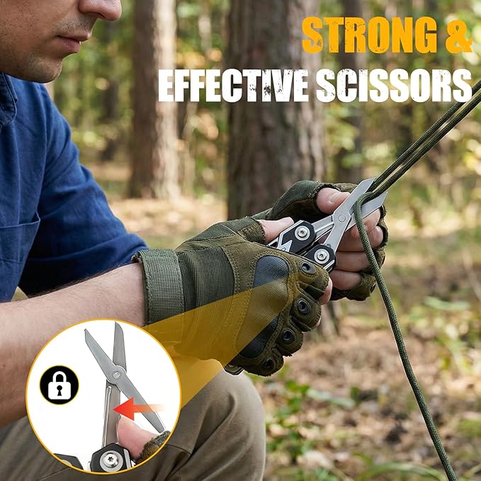 Multper Multitool Pliers MP003AB 21-in-1 Stainless Steel Multi Tool with Pocket Knife Screwdriver Self-locking Pliers for SurvivalOutdoor Camping FishingHiking Simple Repair Gifts for Men