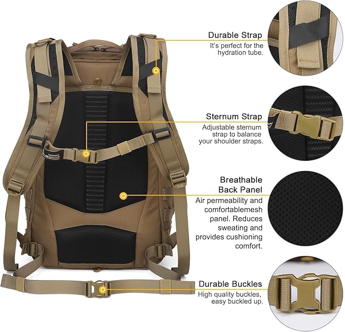 Mardingtop 30L Molle Military Backpack Tactical Backpack for Men Cordura Backpack for HikingCampingTrekking