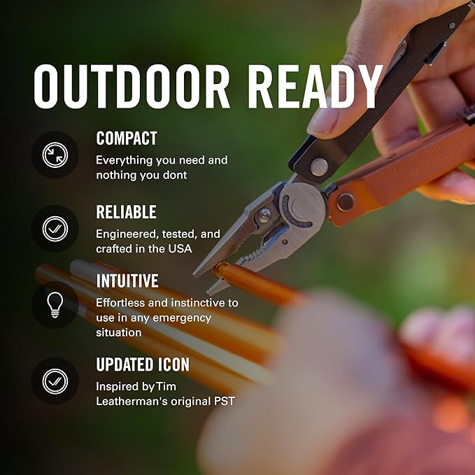 LEATHERMAN Rebar Multitool with Premium Replaceable Wire Cutters and Saw Burnt Sienna