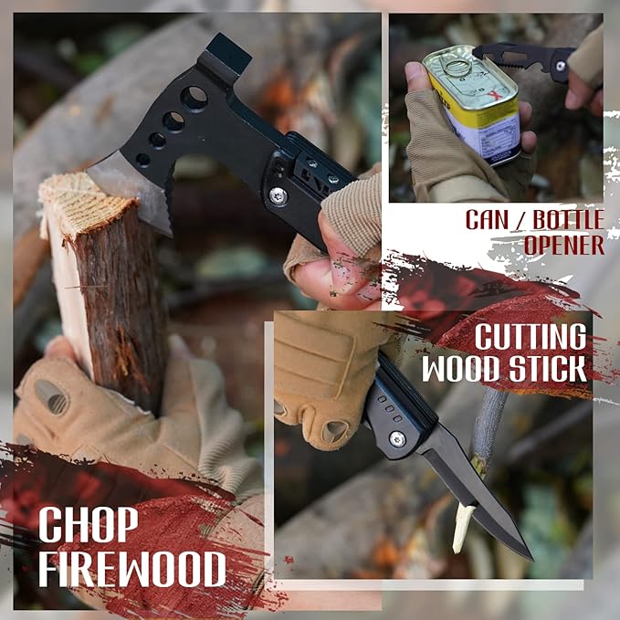 VEITORLD Fathers Day Gifts for Men Dad Husband from Daughter Son Survival Gear and Equipment Multitool Axe Hammer Camping Accessories Unique Hunting Fishing Gift Ideas for Him Boyfriend Grandpa