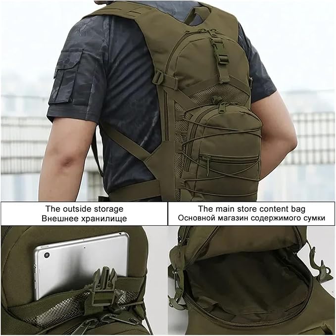 Compatible For 15L Tactical Backpack Hiking Bicycle Backpacks Outdoor Sports Cycling Climbing Camping Bag(ACU digital)