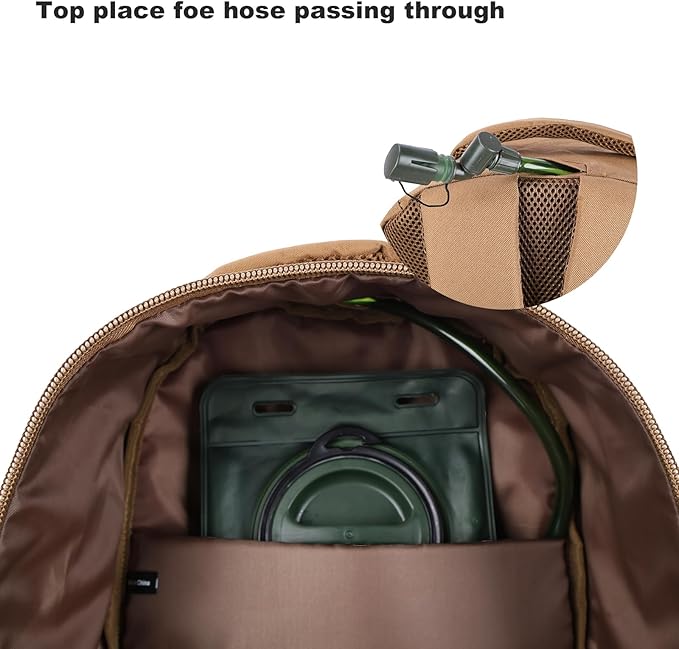Tactical Hiking Backpack with 180° Open Design Molle Webbing Padded Laptop Compartment Lightweight for Outdoor Adventures (tan)