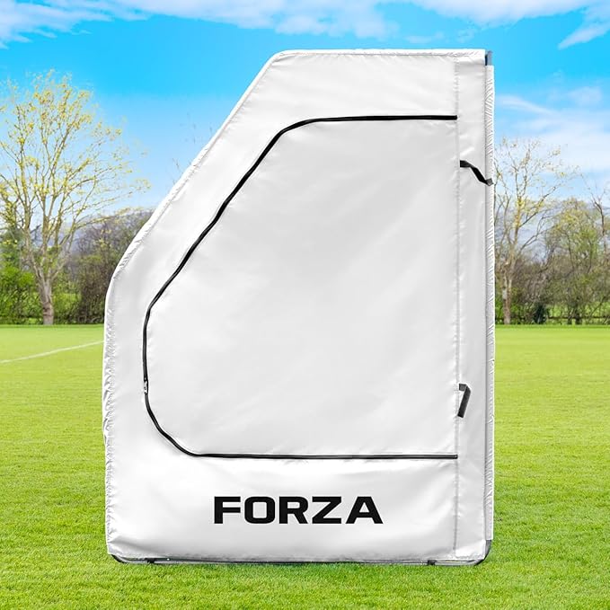FORZA Portable Team Shelter | Durable Steel Frame Shelter for Sports Teams – Optional Benches &amp Multiple Colors (White Shelter + 6 Seater Bench Pro)