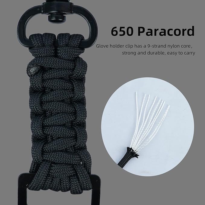 KUNN Single-Head Tactical Glove Clip Holder Work Glove Holder Clip for Tactical Backpack Tool Belt Hiking Bag Black +Tool Pouch with Belt Clip Utility Small Tool Organizer with Tape Measure Holder