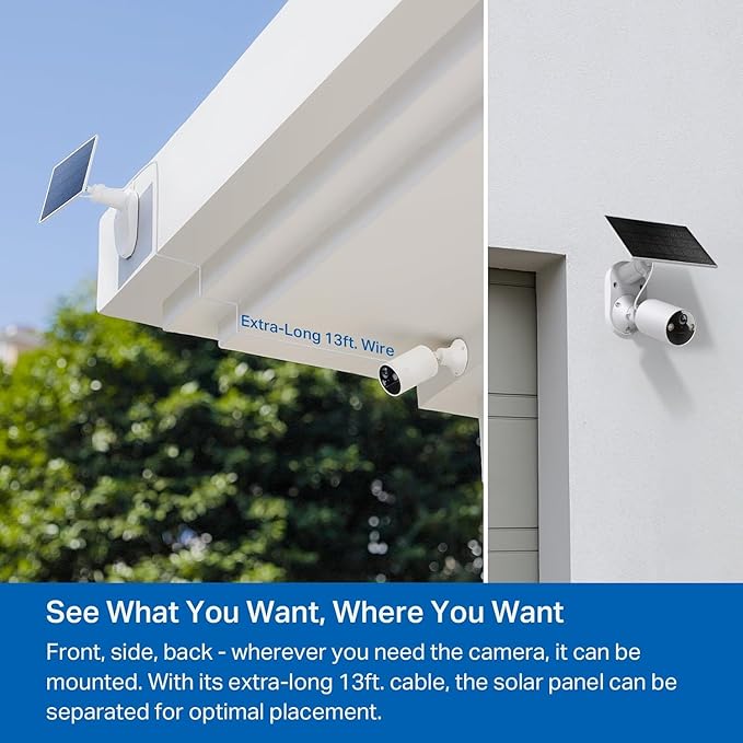 Tapo Solar Panel A200 (Compatible with MagCam C425 C420 and C400) Long-Lasting Charging Power with High-Efficiency Solar Cells IP65 Weatherproof 360° Adjustable Angle
