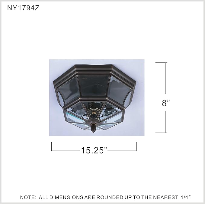 Quoizel Newbury 3-Light Medici Bronze Outdoor Flush Mount Light