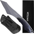 OERLA TAC OL-0022P Python Fixed Blade Outdoor Duty Straight Knife - Full Tang 420HC Stainless Steel Field Camping With G10 Handle Waist Clip EDC Kydex Sheath (Black)
