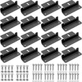 Anbte 16PCS Solar Panel Mounting Z Brackets Aluminum Solar Panel Mounting Bracket 304 Stainless Steel Screws Stable Rust - Resistant Easy Install for Roof RV Boat Yacht Black