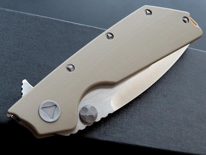 Eafengrow EF335 Folding Knives D2 Blade and G10 Handle5 inch Closed EDC Pocket Folding Knife with Clip (gray)
