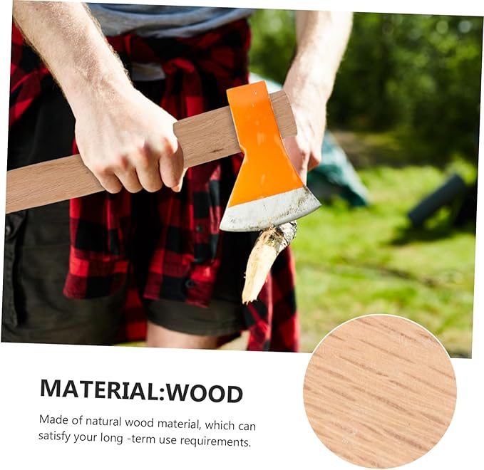 Hemobllo 2Pcs Wooden Replacement Hatchet Handle Ergonomic Grip for Camp Axe Wooden Fitting for Craftsman and Carpenter Use Easy DIY Replacement