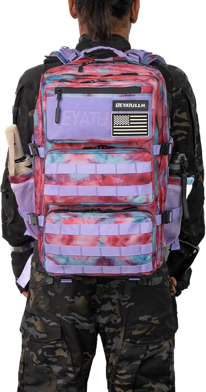 55L Military Tactical Backpack - Bug Out Bag with MOLLE System for Hiking(Nebula camouflage)