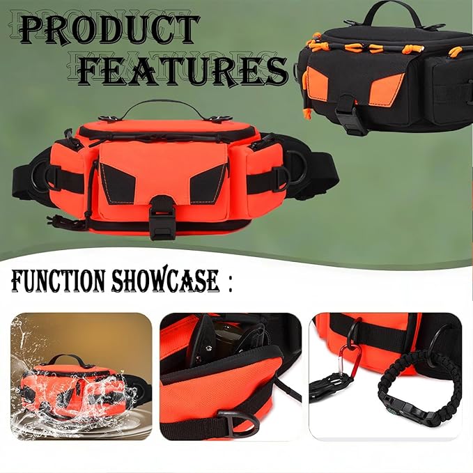 Large Capacity Multi-Pocket Fanny Pack Trendy Fashion Unisex Waist Bag Versatile Crossbody Bag for Men and Women Fits Phones Wallets and Essentials(Orange)