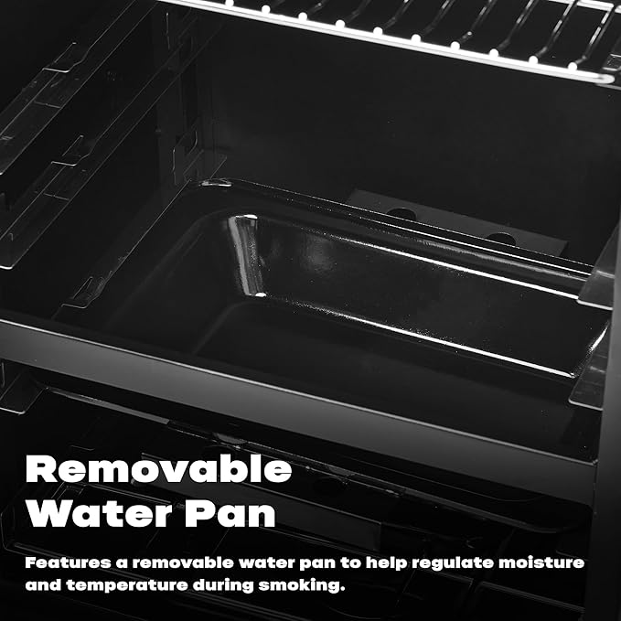 Propane Smoker with Cover Vertical Smoker Grill with Temperature Control Outdoor Heavy Duty Three Removable Smoking Shelves Metal Black