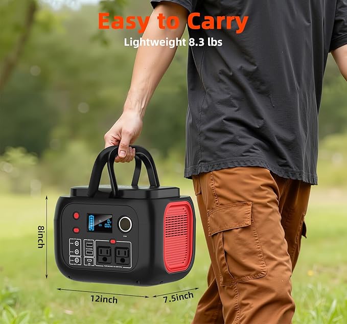 ENOFLO Portable Power Station 300W 228Wh Solar Generator with 110V Pure Sine Wave AC Outlet Backup Lithium Battery Generator for CPAP Outdoor RV Camping Emergency Home Use