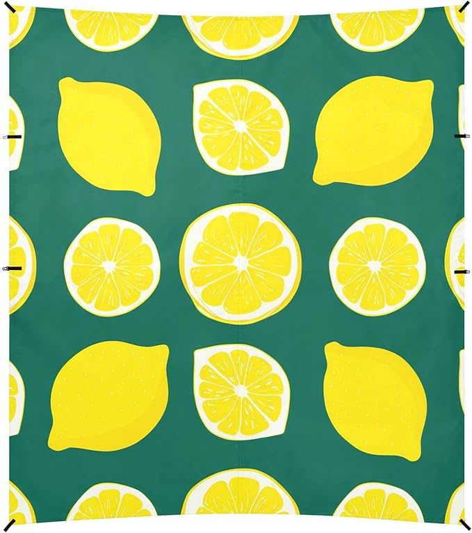 Beach Canopy with Windproof Ropes &amp Sandbags Beach Tent Sun Shade Sun Shelter for Camping Trips Fishing Backyard Fun or Picnics Lemon