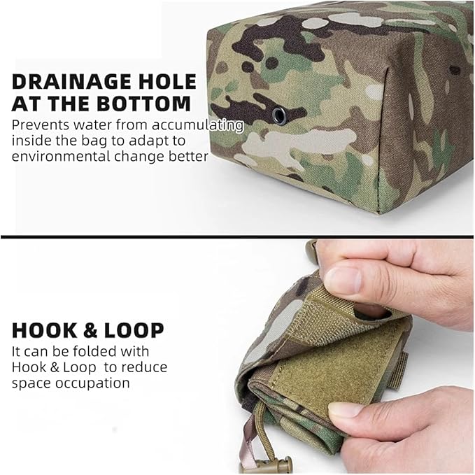 Compatible For Tactical Foldable Recycling Bag Dump Pouch Drop durable Mini(Ranger Green)