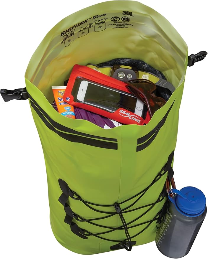 SealLine BigFork 30-Liter Waterproof Roll Top Dry Daypack Lime