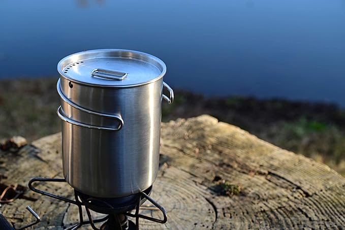 Canteen Stainless Steel Water Bottle with Nested Camping Cup and Lid for Bug Out Bag Bushcraft Gear Metal Canteen with a Wide Mouth Water Bottle and Mess Kit