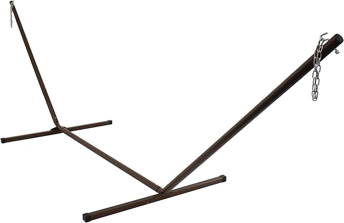 Sunnydaze Double Hammock Stand for Outside - 400-Pound Capacity Indoor/Outdoor Hammock Frame - Bronze Powder-Coated Finish - 15-Foot