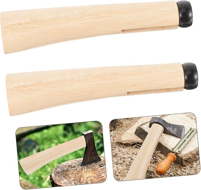 2set Wooden Replacement Handles for Hatchets Smooth Finish Easy Install for Camping and Outdoor Use