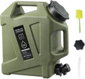 3.2 Gallon Water Jug12L Portable Water Container with Spigot Cleaning Brush Detachable Hose &amp Extra Lid Dual Handles Design BPA-Free Camping Hydration Canteen Outdoor Tank Storage PE - Green