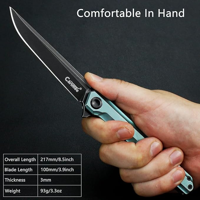 Green-Anodized Titanium Handle Pocket Knife Designed and Made by Noc knives With Water Proof CaseGentleman's Everyday Carry Gift