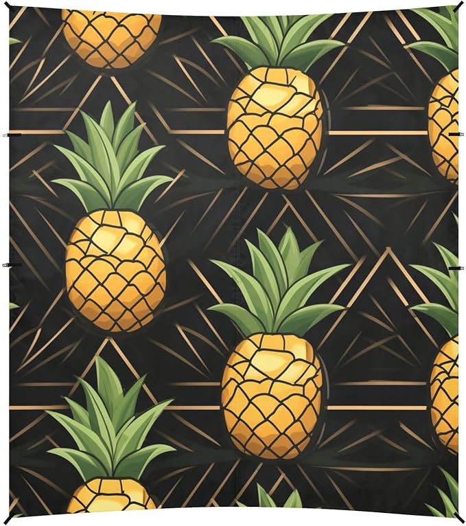 ALAZA Pineapples Geometric Summer Beach Tent Sun Shelter Portable Canopy Sunshade for Outdoor Camping Picnics Backyard Fun 10x9 ft