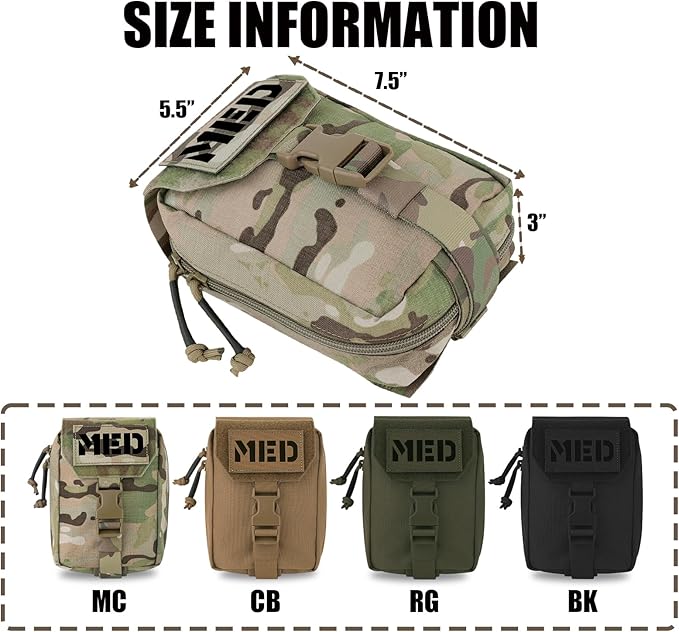 PETAC GEAR Tactical Rip Away Medical IFAK Pouch Tear Off First Aid EDC Pouches Molle &amp Belt Outdoor Emergency Survival Bag