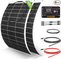 ECO-WORTHY 260Watt 12Volt Flexible Solar Panel Kit for Off Grid Home RV Boat and Uneven Surfaces:2pcs 130W Mono Solar Panel + 30A 12V Charger Controller + Solar Cable + Tray Cable + Y Branch