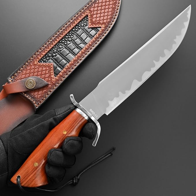 Gtkii GTK46 Fixed Blade Knife SKD-11 Steel Blade Rosewood Handle Fix Knifes for Outdoor Camping Hunting Collection