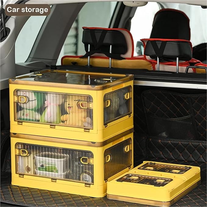 BGRORIO Foldable Storage Box with Wheels - Stackable Closet Organizer for Clothes Quilts Toys Books Sundries Storage(WG ZDSNX G L)
